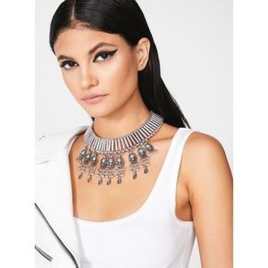 Coachella Silver Statement Necklace